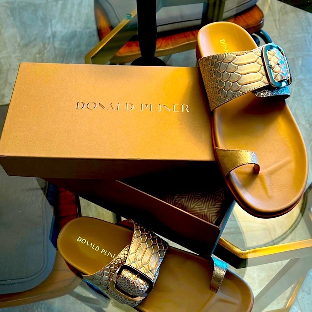 Donald Pliner Python Sandal Gold - image 3